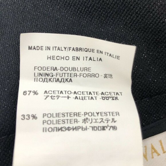 Valentino Roma Women's Size 42/6 Black Wool Blend Peplum Swing Skirt Metallic - Picture 8 of 10